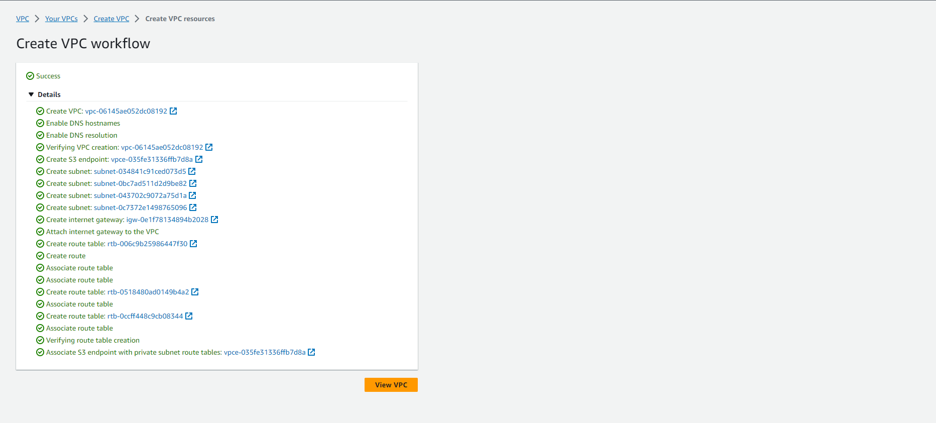 Create VPC